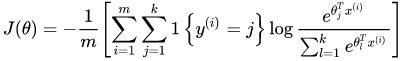 Softmax logistic regression: cost function