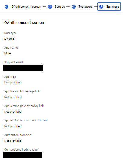 OAuth consent screen