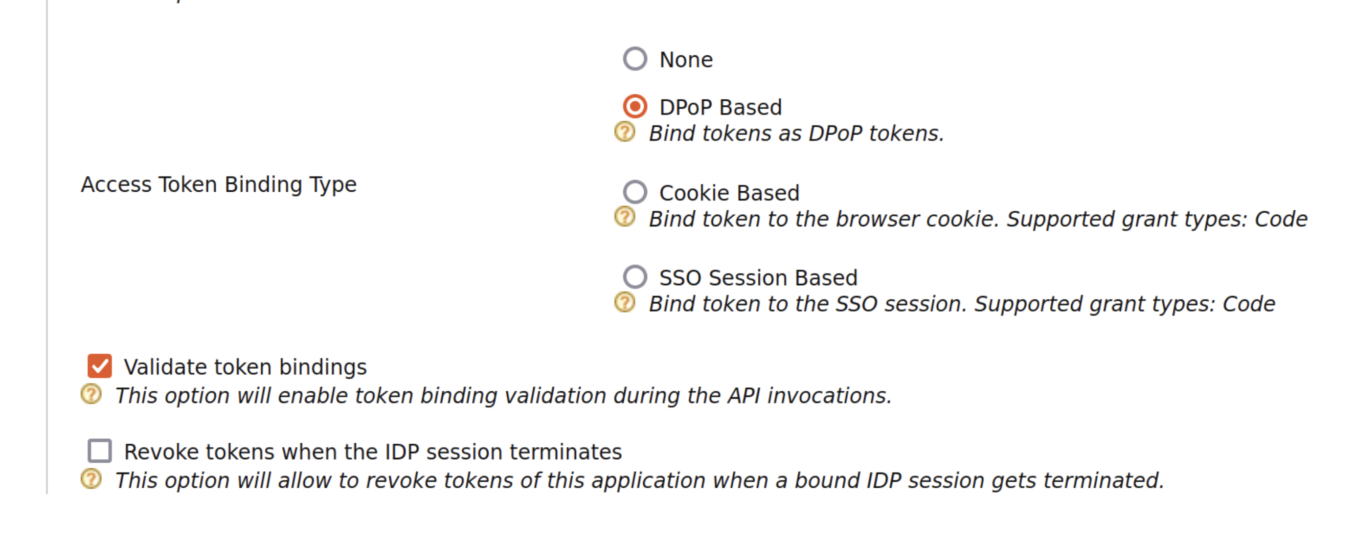 DPoP based token binding