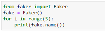 Generate fake names using Faker library