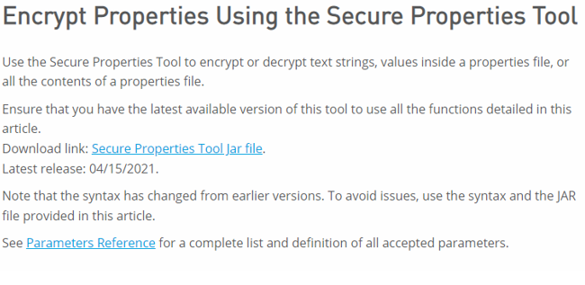 how to encrypt properties using the secure properties tool
