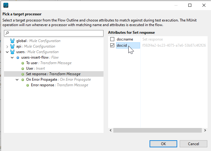 picking "set response"