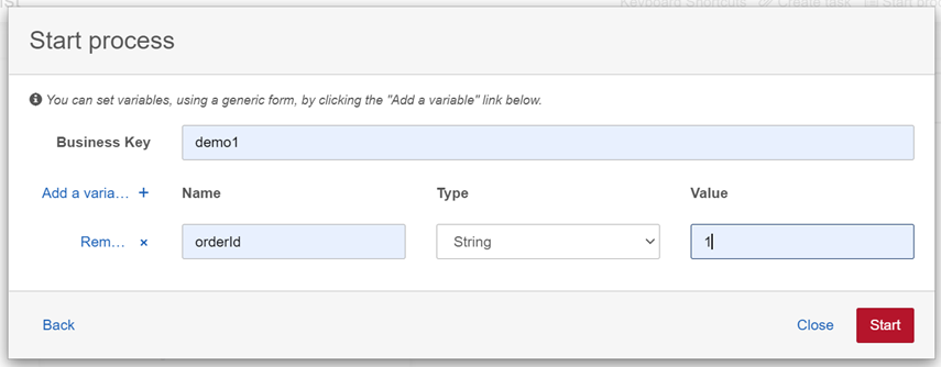 Pass orderId = 1
