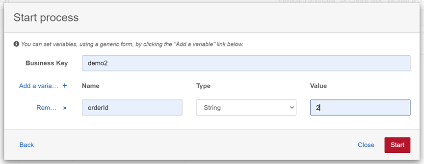 Pass orderId = 2