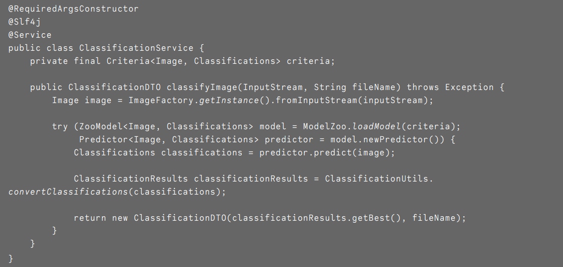 Auto-classification of given InputStream