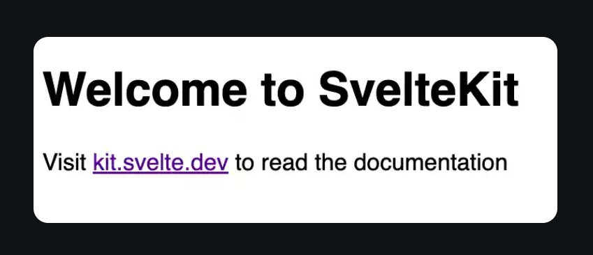 Welcome to SvelteKit