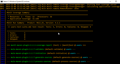 Screenshot of command line