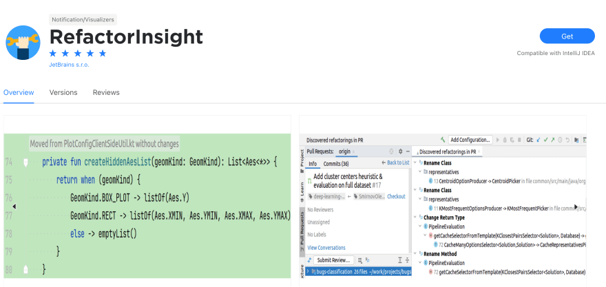 RefactorInsight Jetbrains Extension Screenshot