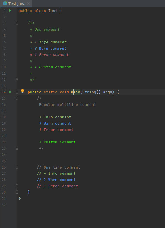 Comments Highlighter Jetbrains Extension Screenshot