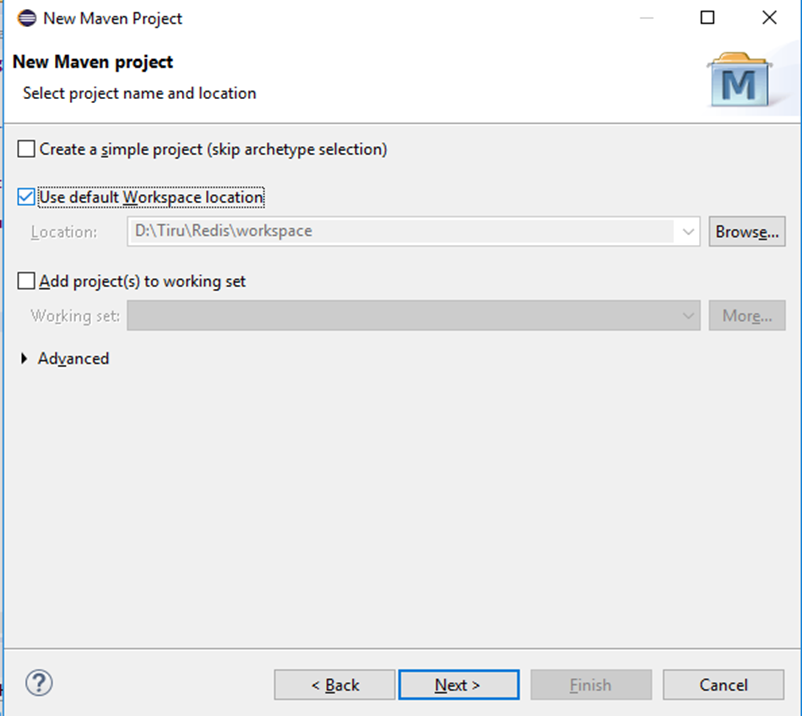 Select Workspace Location