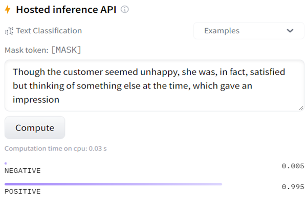 DistilBERT provides the correct sentiment to our sentence after removing the word "false"