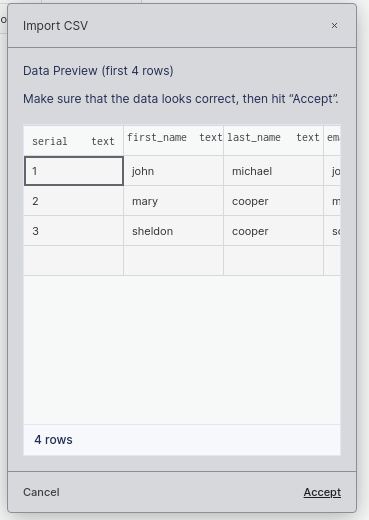 Import CSV