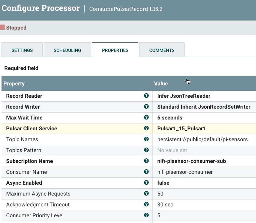 Consume Pulsar Records from listed topic