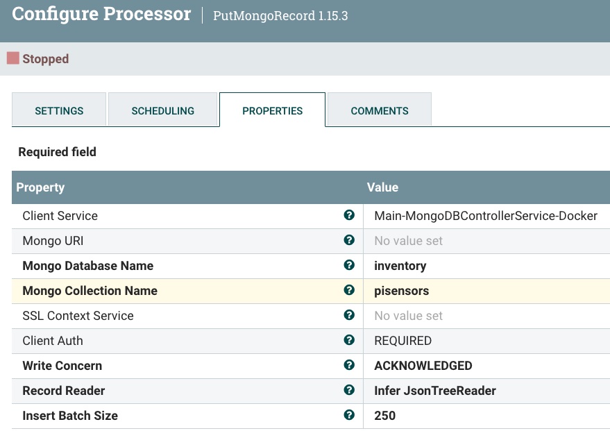 Store Records in PiSensors MongoDB collection via MongoDB Connection Pool