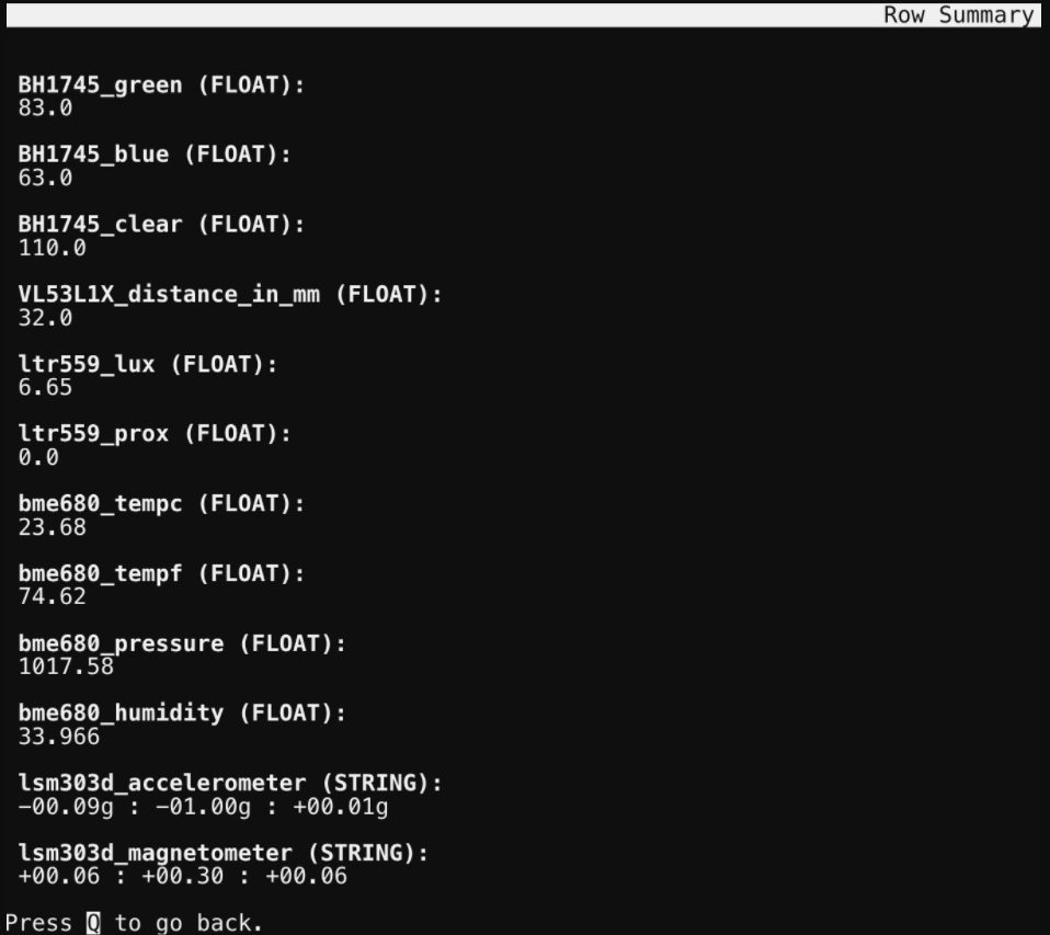 Flink SQL Row Summary