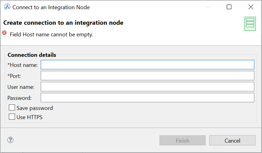 Create connection to an integration node