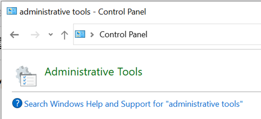 Administrative Tools Control Panel