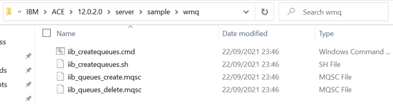 Change the directory of the cmd prompt to the wmq folder
