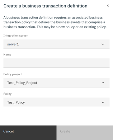 Create a business transaction definition