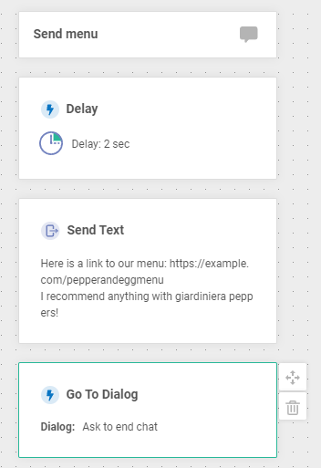 Final Send Menu Dialog