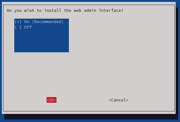 Do you wish to install the web admin interface?