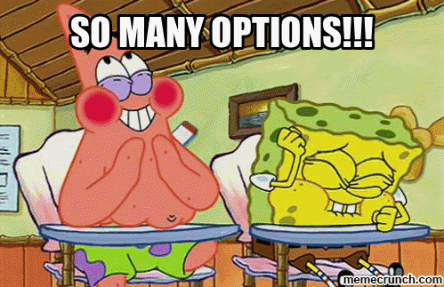 So many options!!! SpongeBob image