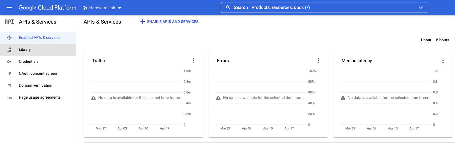GCP APIs and Services