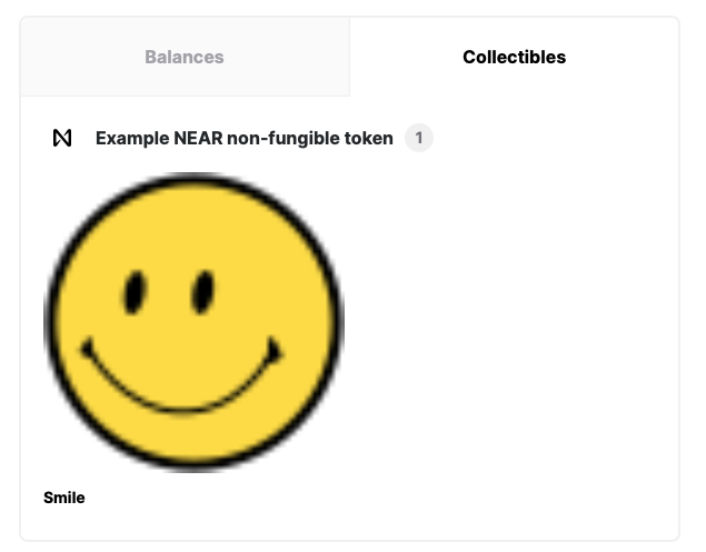 Our smiley face NFT as seen in the NEAR Wallet assets folder