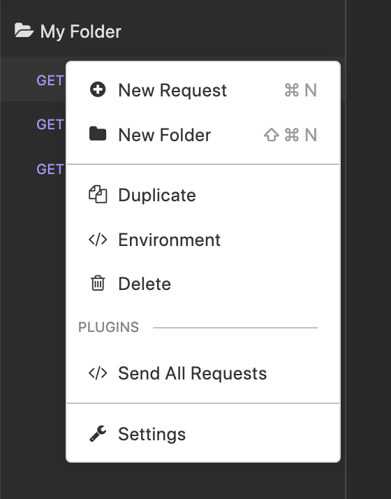 Context menu item allows you to “Send All Requests” inside the Insomnia app