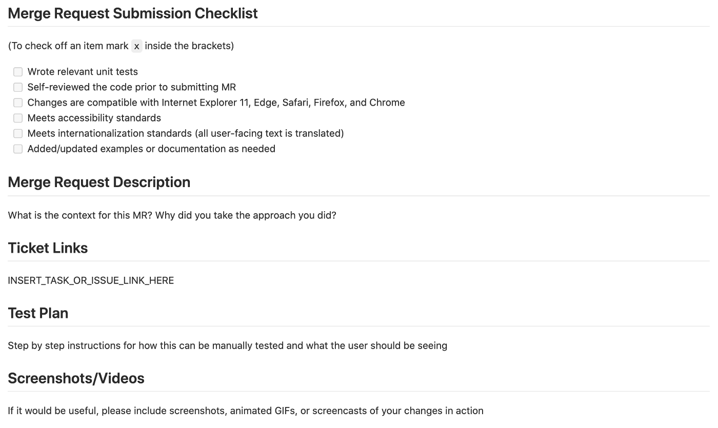 Example pull request template