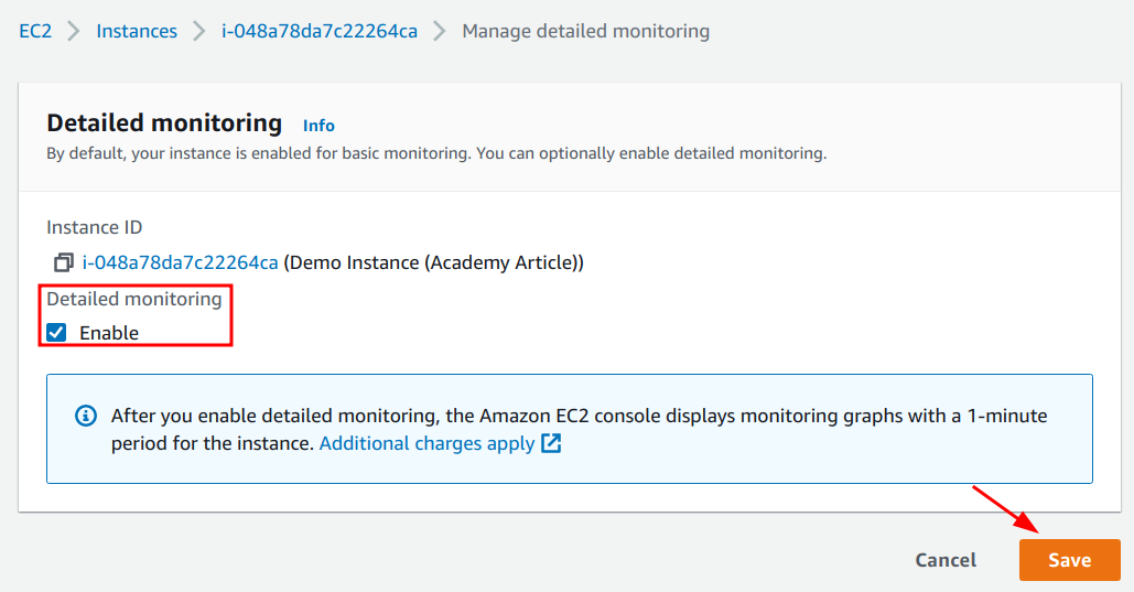 Ensure that the “Enable” checkbox is selected and click on the “Save” button