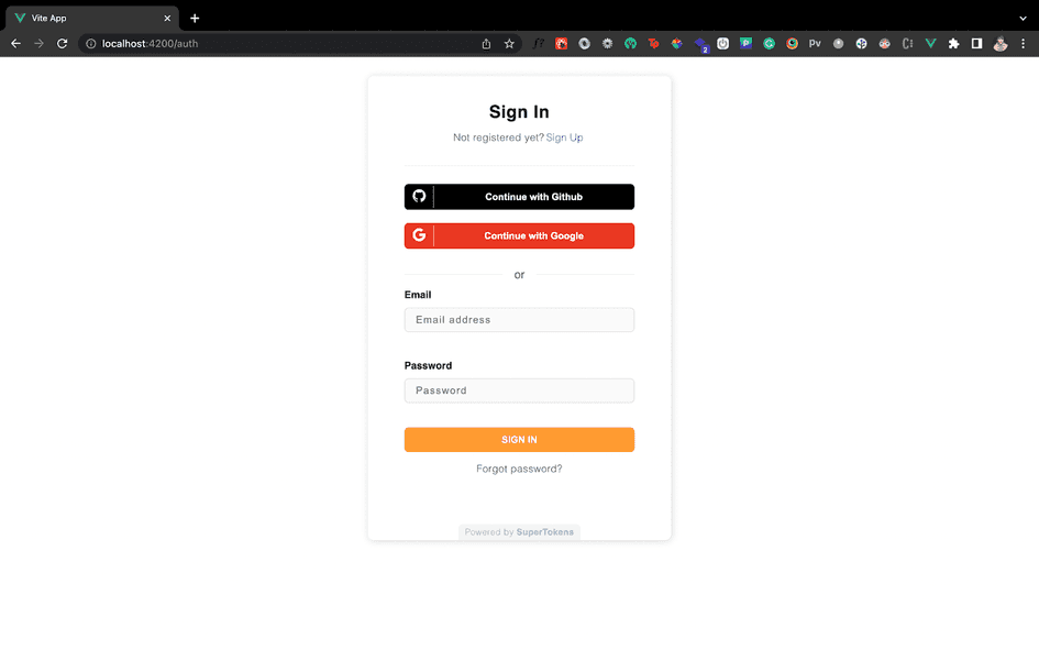 View the Login UI