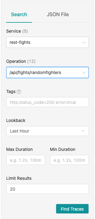Figure 10: Fill out the Search boxes as indicated in the text for the /api/fights/randomfighters endpoint.
