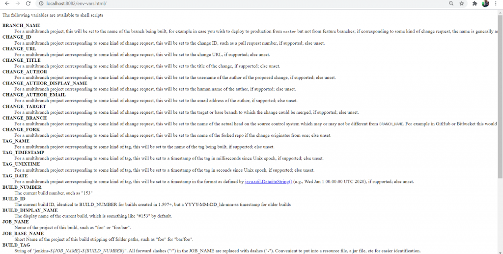 And env-vars.html is the HTML file consisting of the list of all Jenkins environment variables.