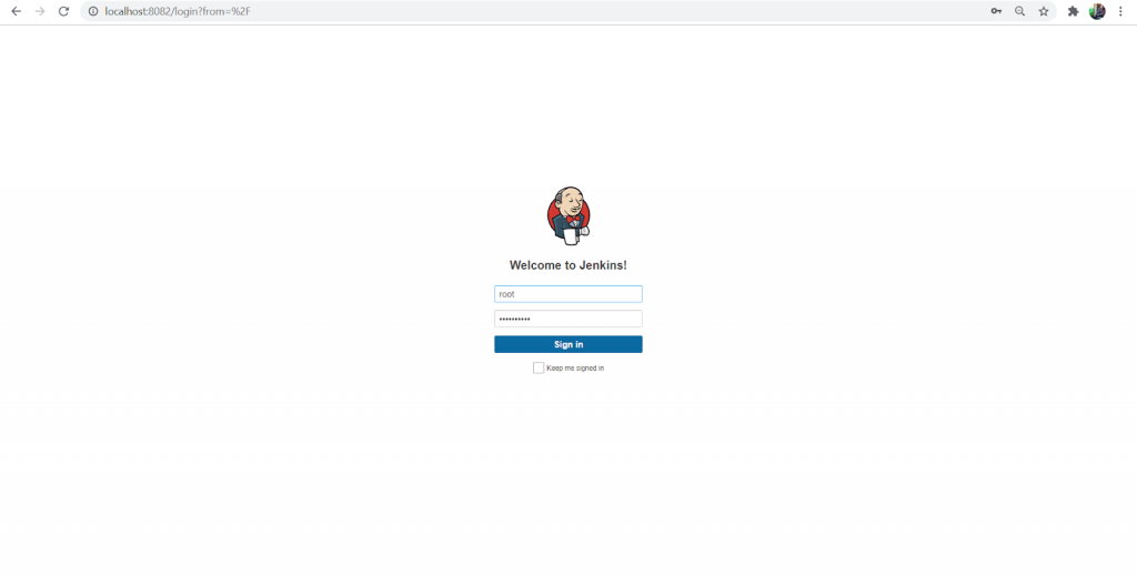 Log in to the Jenkins Server first.