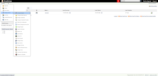 In the Manage Jenkins window, click on the Configure System.