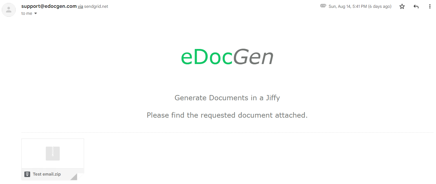 email from eDocGen