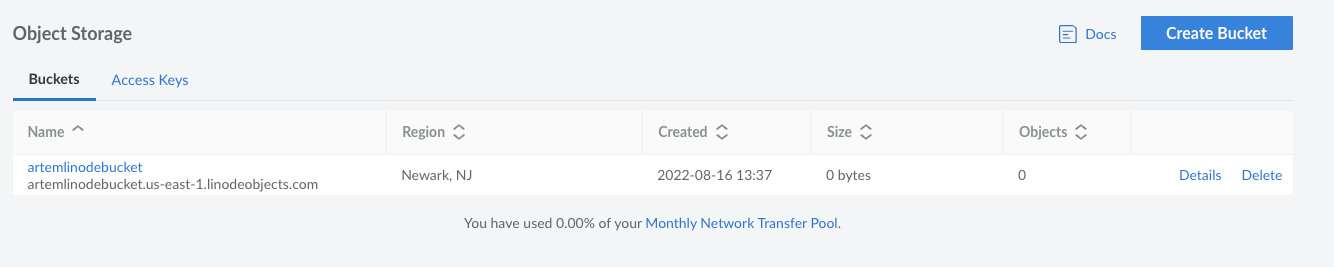 Linode Object Storage