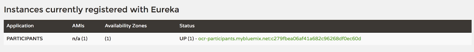 instances registed with eureka