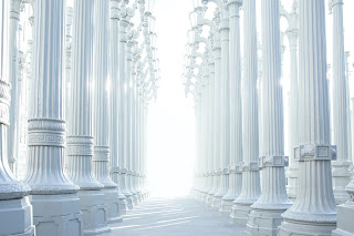 Rows of white pillars
