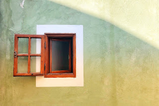 Open window on a wall