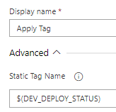 Assign the Tag with the appropriate variable at the end of the deployment