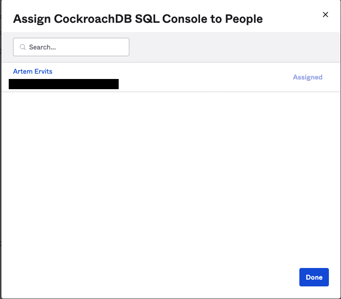 Assign CockroachDB SQL Console to people