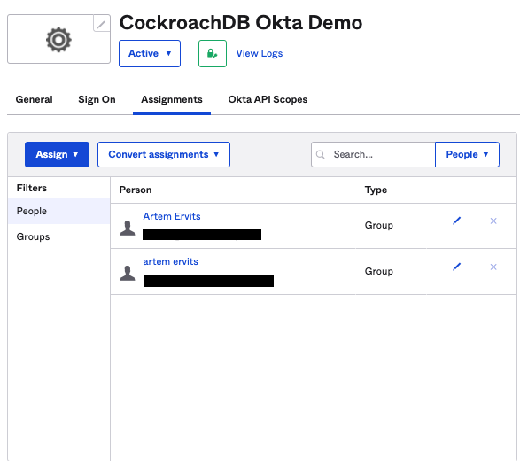 CockroachDB Okta demo