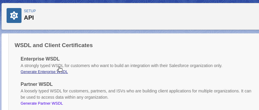 API setup