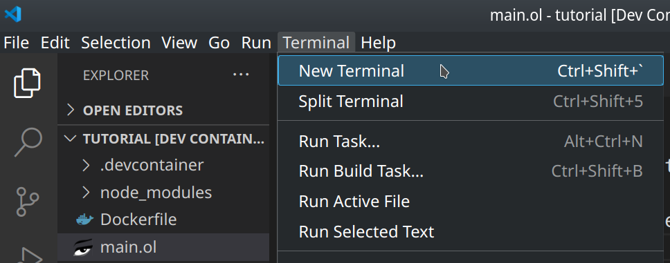 Go to Terminal -> New Terminal to open a terminal