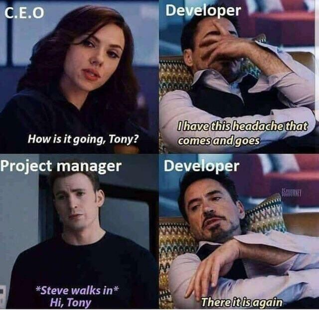 Мем о сотрудничестве разработчиков и не разработчиков