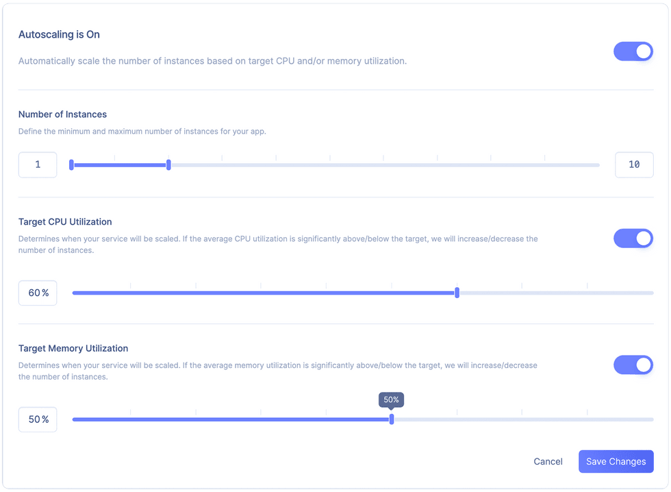 Enable Autoscaling with Render