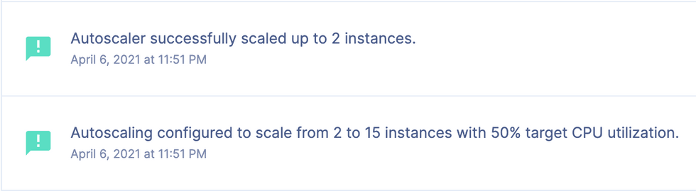 Render dashboard communicates changes