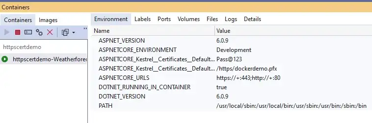 Detail containers of environment